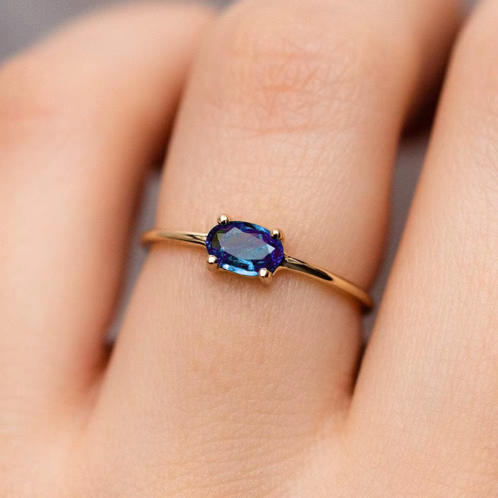 Bagues de mariage pour femmes Simple multicolore ovale Zircon couleur or clair en gros mariée bijoux amitié cadeau R865