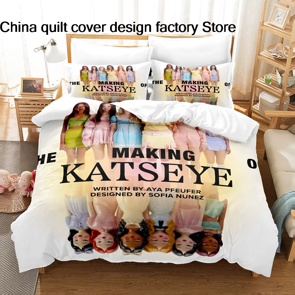 Parure de lit KATSEYE tendance pour lit simple