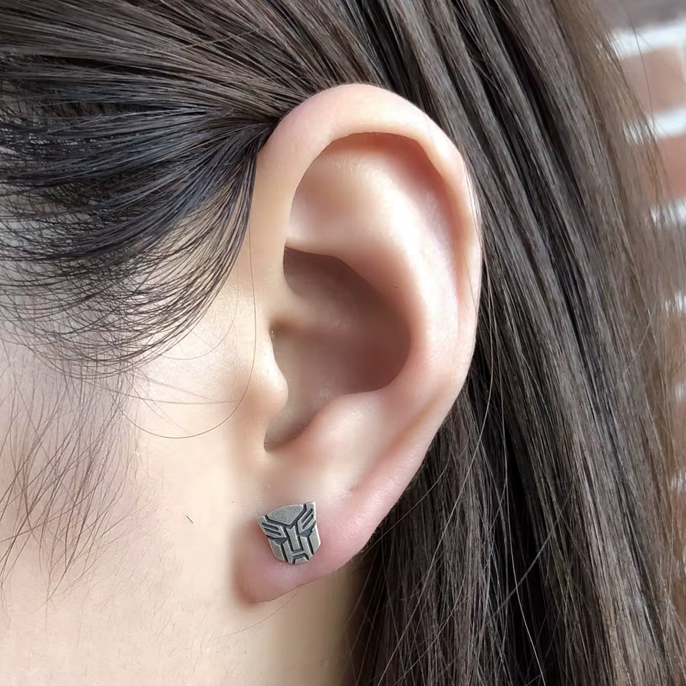 MKENDN délicat Mini Decepticons 925 en argent Sterling boucle d'oreille Vintage gothique personnalité boucles d'oreilles pas d'allergie qualité bijoux