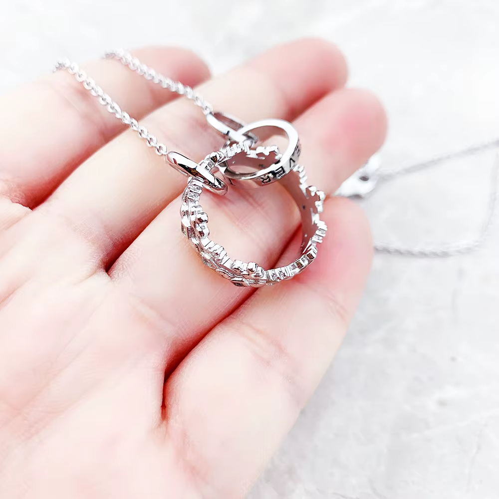 Collier reine couronne lien chaîne bijoux fins Europe 925 argent sterling tout nouveau cadeau romantique pour les femmes