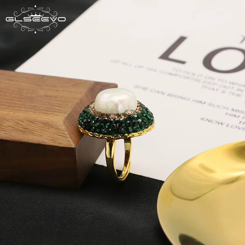 Bague en Perles Baroques Naturelles Irrégulières pour Femme
