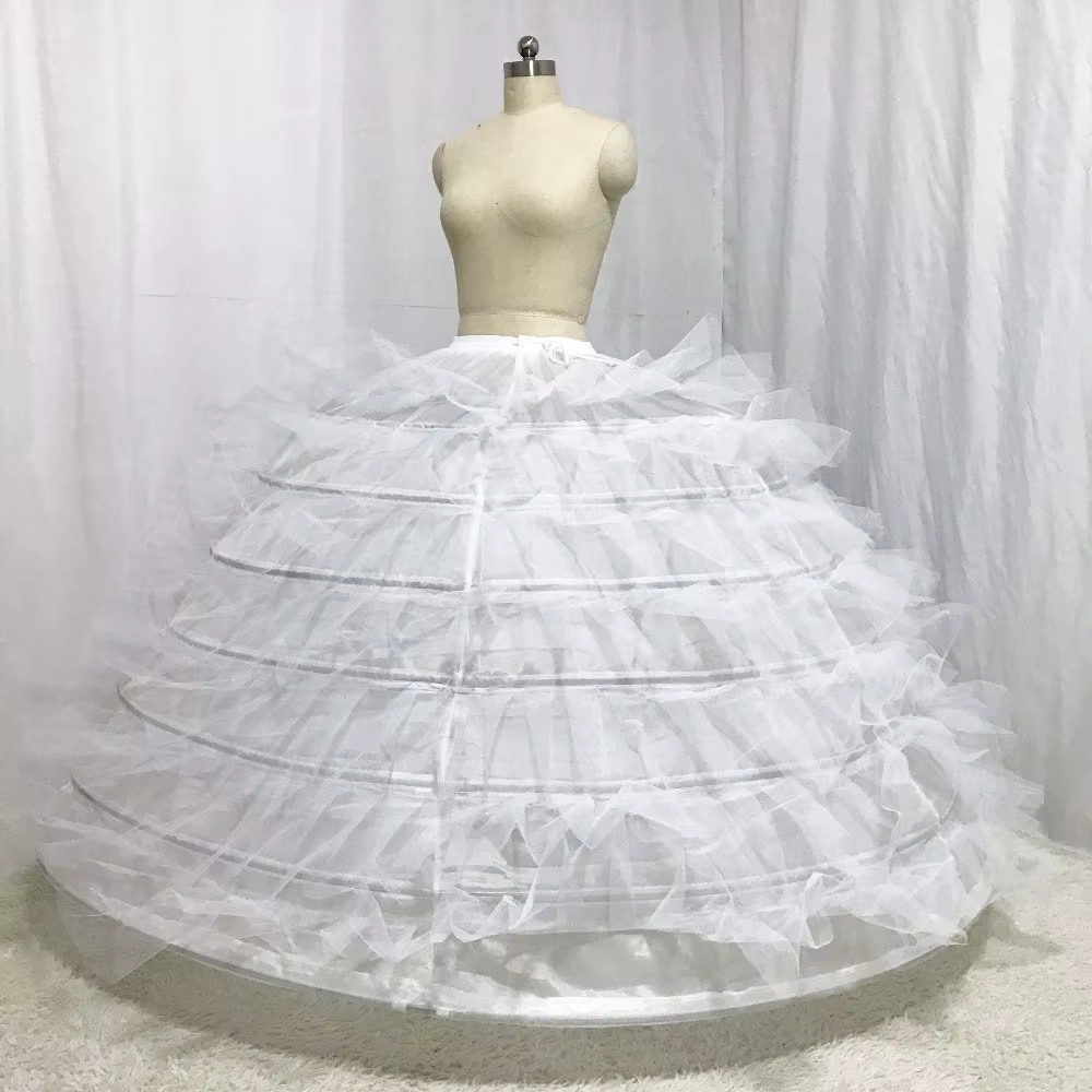 Jupon de Mariage de Styliste à Six Couches de Tulle Dur