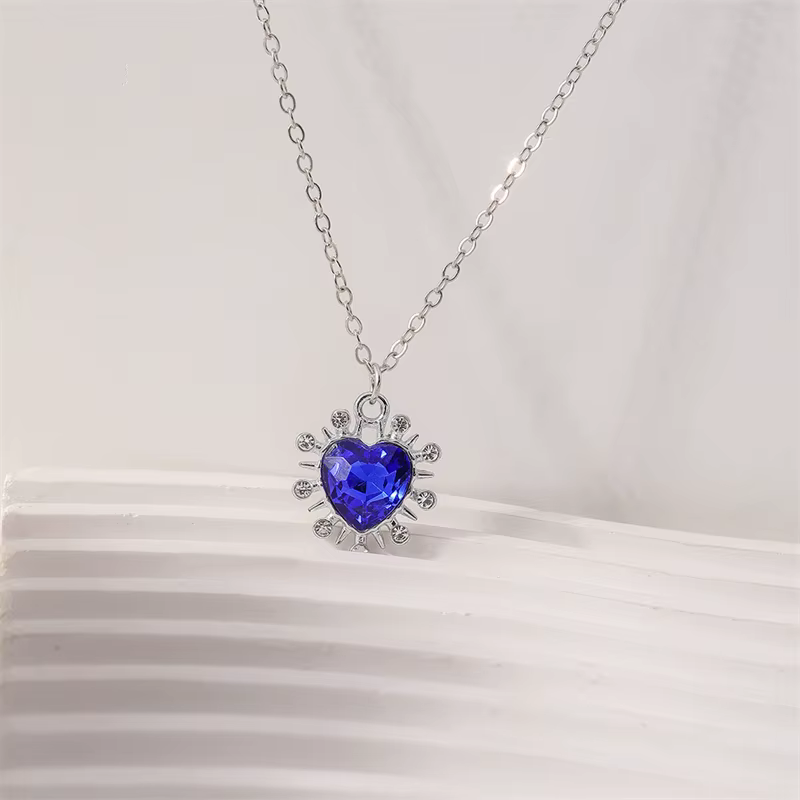 Aihua nouveau Titanic coeur d'océan bleu amour pour toujours pendentif collier pour femmes filles fête Festival bijoux cadeaux