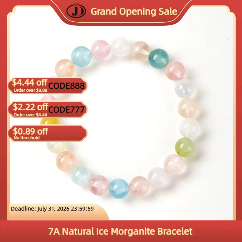 Bracelet en morganite naturelle 7A