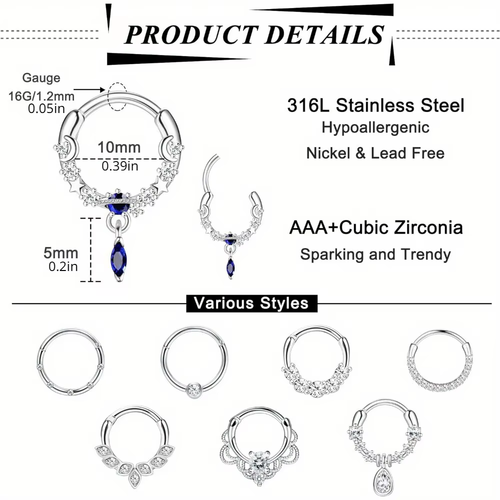 Drperfect Septum anneaux 16G acier chirurgical