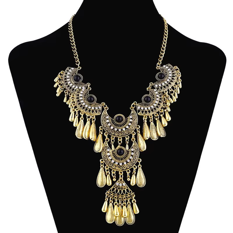 Collier ras du cou ethnique gitane bohème pour femmes