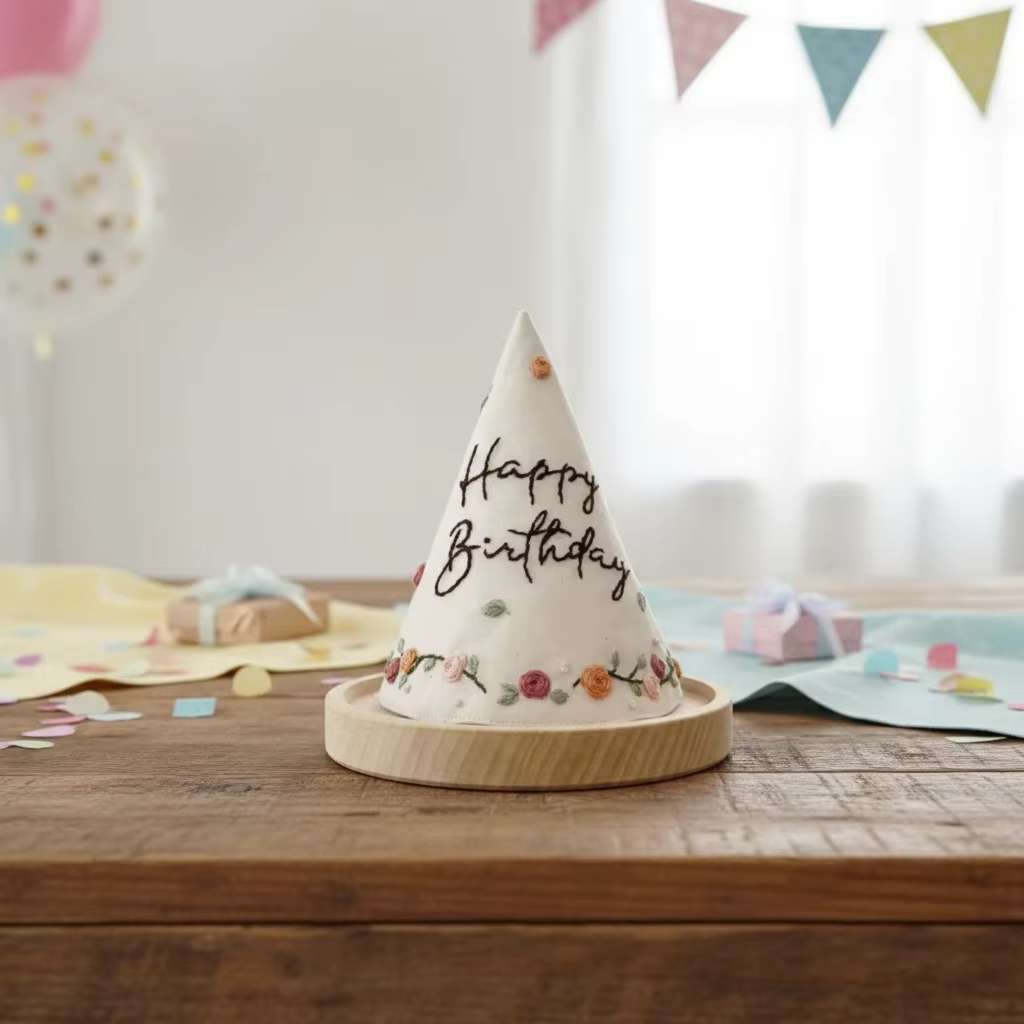 Chapeau de fête brodé confortable pour les tout-petits