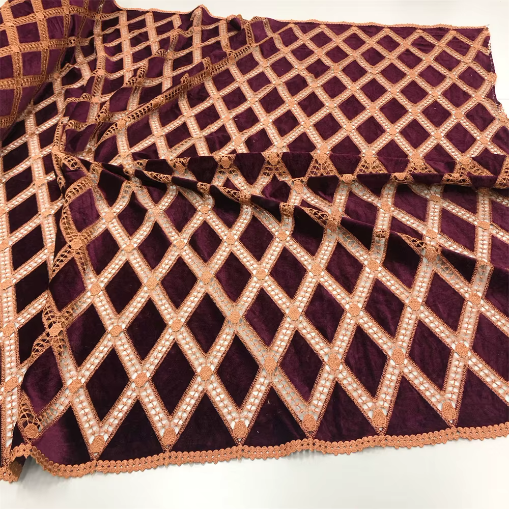Tissu en dentelle africaine à motifs géométriques 2025