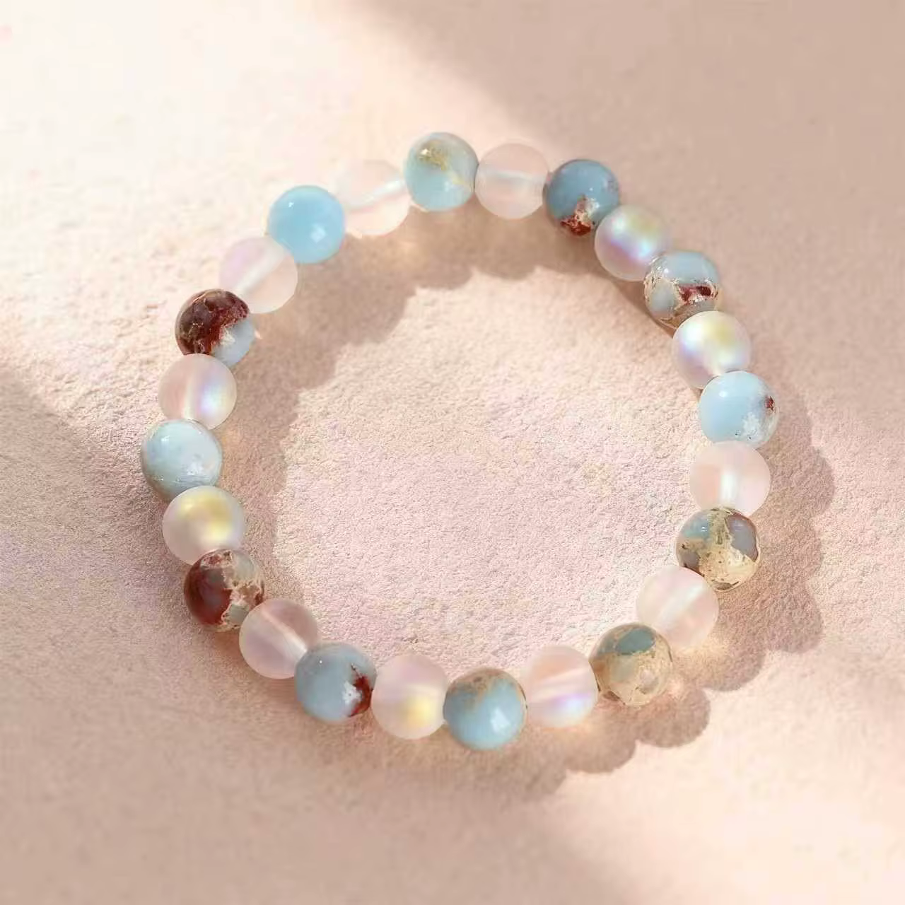 Halo Quartz et sédiment océan Bracelet de perles unisexe Shoushan pierre rafraîchissante purifiant champ magnétique