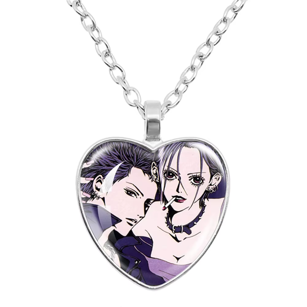 Collier en forme de cœur en verre