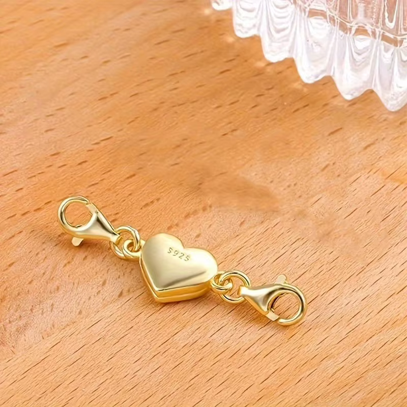Fermoir de connecteur de bijoux magnétique en forme de cœur