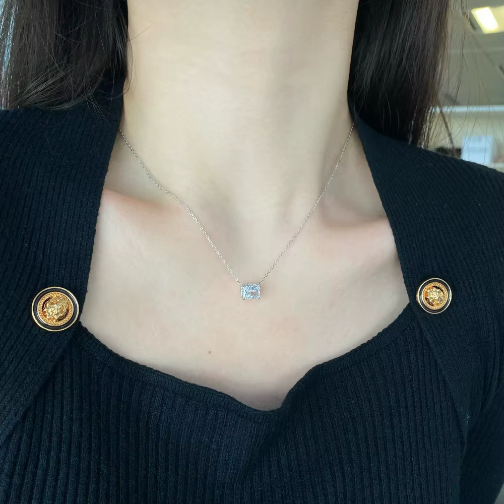 Wong Rain-Collier pendentif en pierre précieuse à haute teneur en carbone