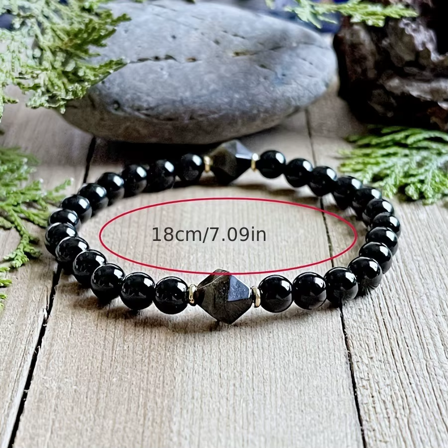 Bracelet en obsidienne Tourmaline noire pour hommes et femmes