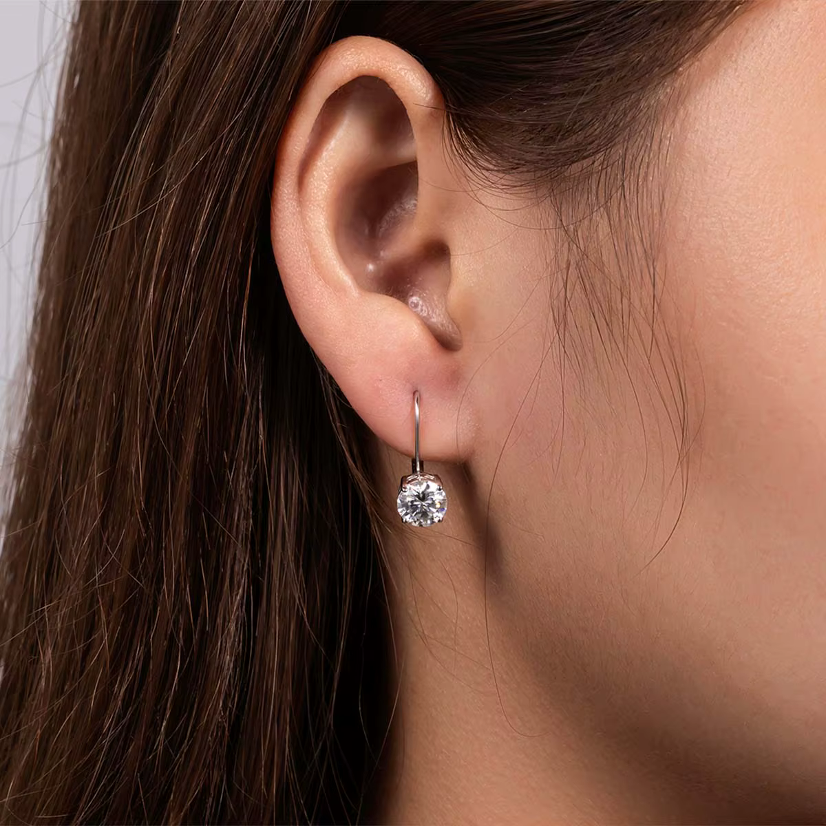 1 Carat D couleur Moissanite diamant boucles d'oreilles pendantes 925 en argent Sterling arc manchette