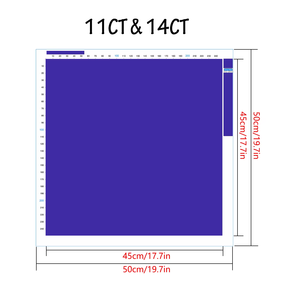 1 ensemble 40x40cm [15.7x15.7 pouces//50x50cm19.7x19.7 pouces] kit de point de croix sans cadre d'amour