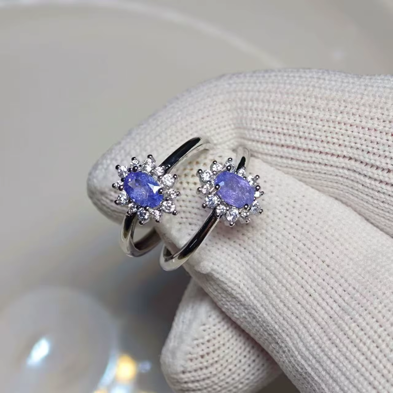 Bague en Tanzanite Naturelle Ajustable pour Femme
