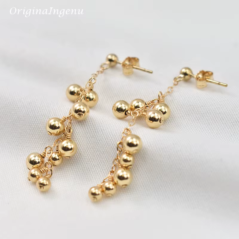 Boucles d'oreilles en or 14 carats faites à la main pour femmes