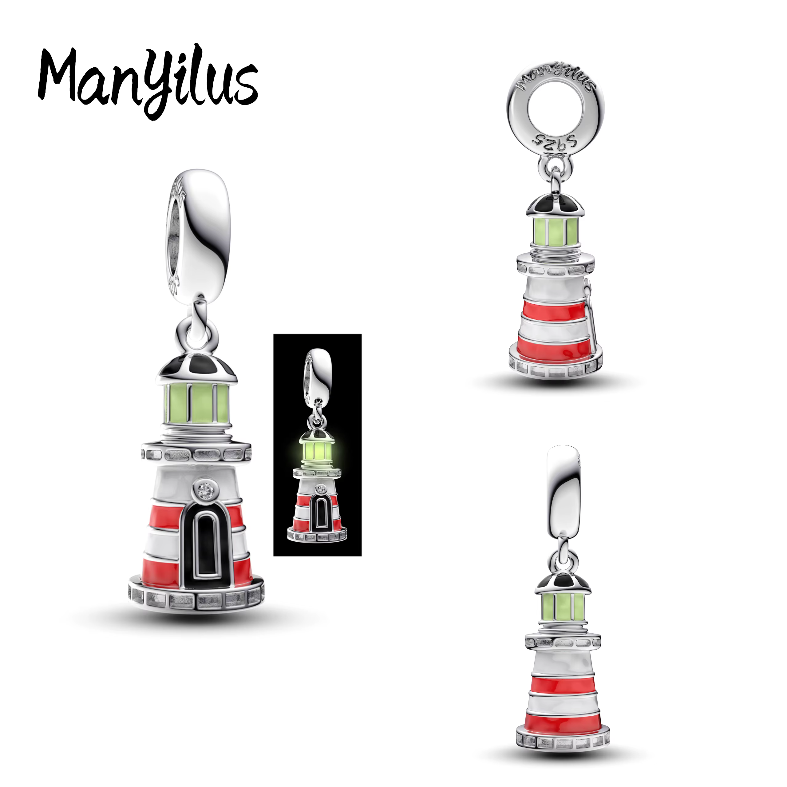 Manyilus S925 breloques de phare en argent pour Bracelet Original