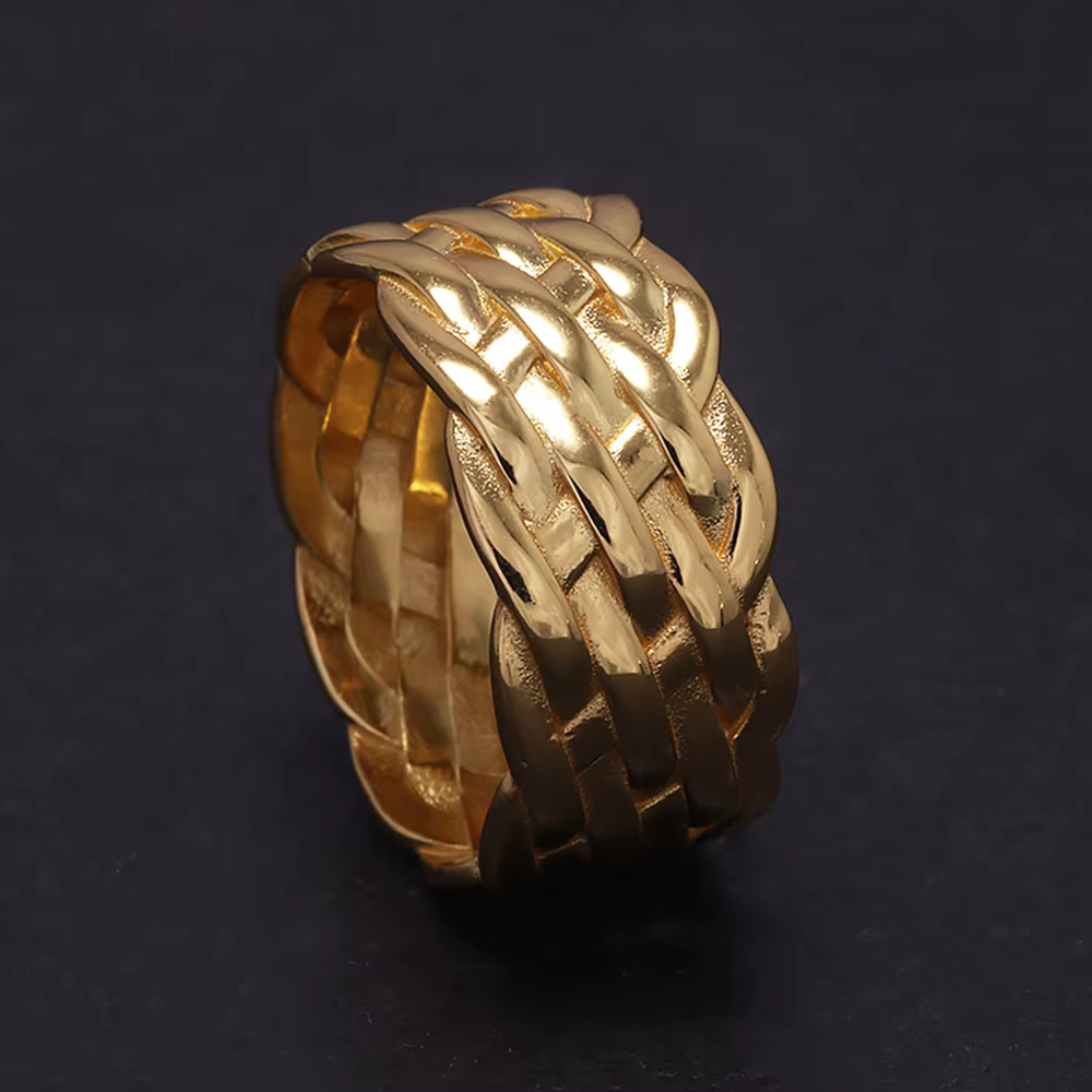 Bague Tressée en Argent Sterling 925 pour Homme et Femme