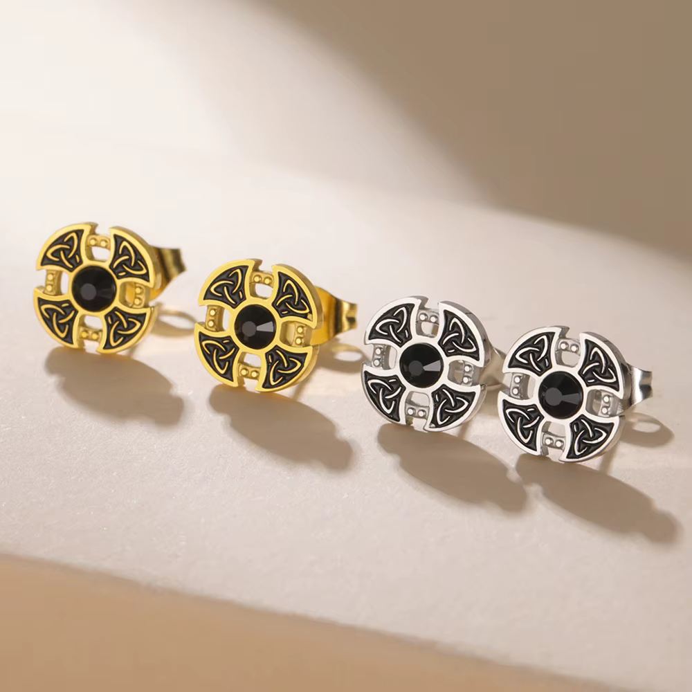Dawapara – boucles d'oreilles à nœud trinité Mjolnir