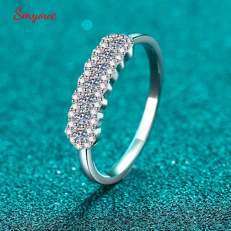 Smyoe GRA-Bague Moissanite Complète pour Femme