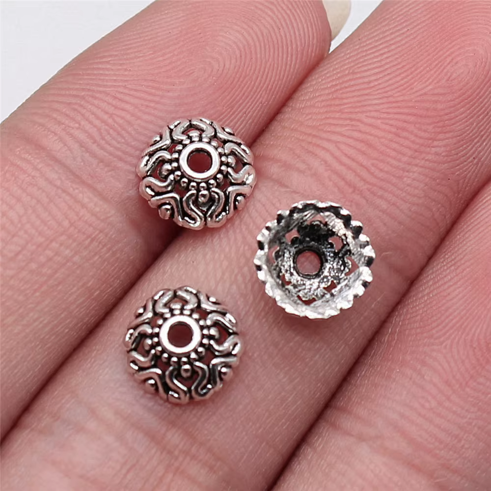 Capuchons de perles en argent antique pour bijoux