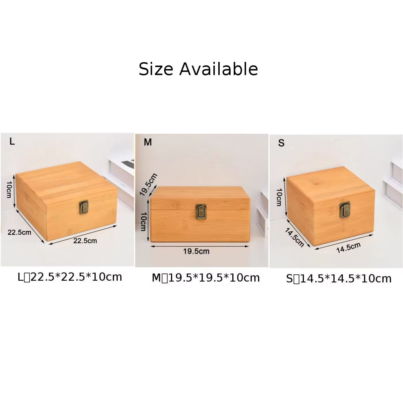 Boîte de rangement pour bijoux en bois de pin