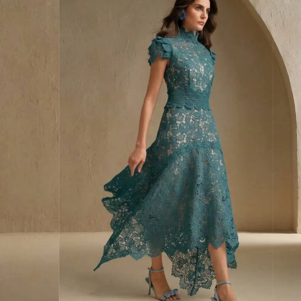 Robe de soirée personnalisée en dentelle de haute qualité pour mariage et banquet
