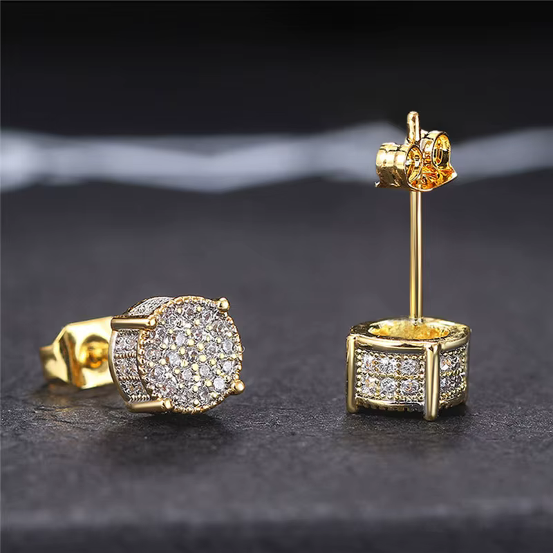 Huitan – boucles d'oreilles fantaisie de forme ronde