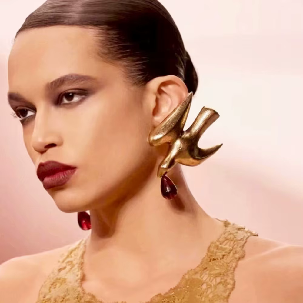 Boucles d'oreilles pendantes vintage en alliage métallique