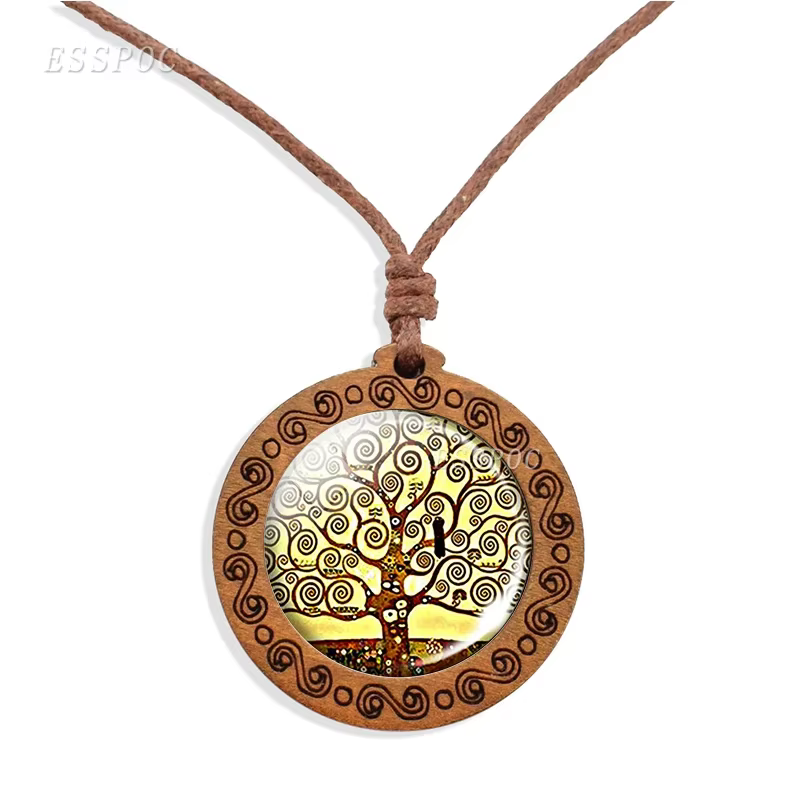Collier arbre de vie en bois