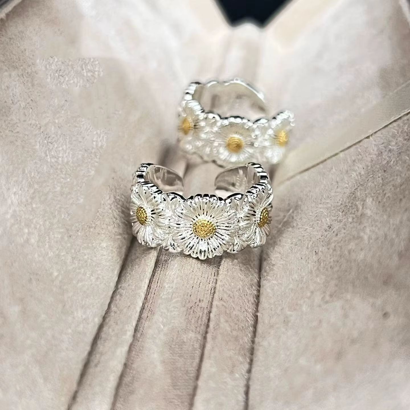 Bague tendance en argent sterling S925 de style français