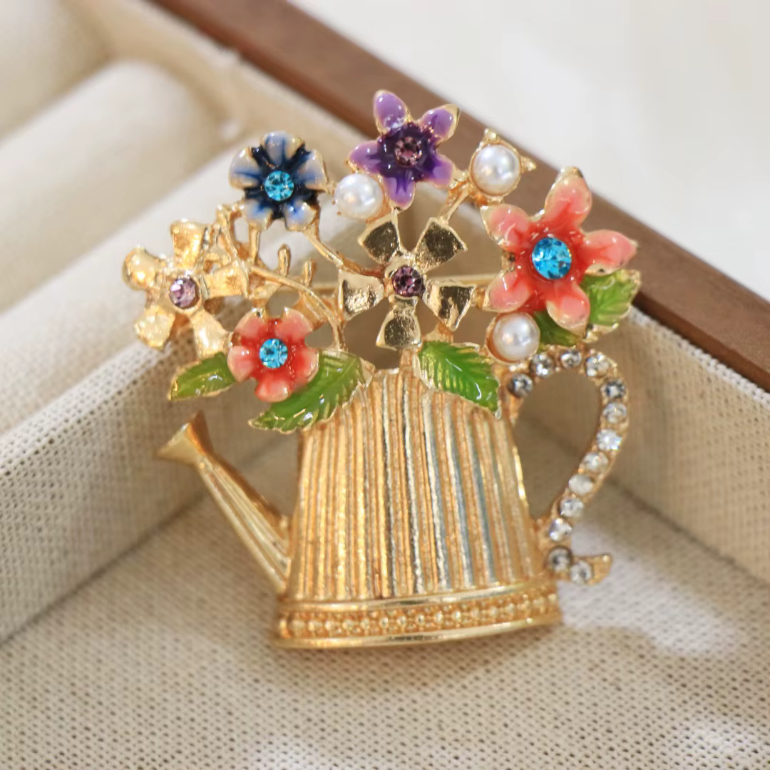 Broche bouquet floral de luxe baroque pour hommes et femmes