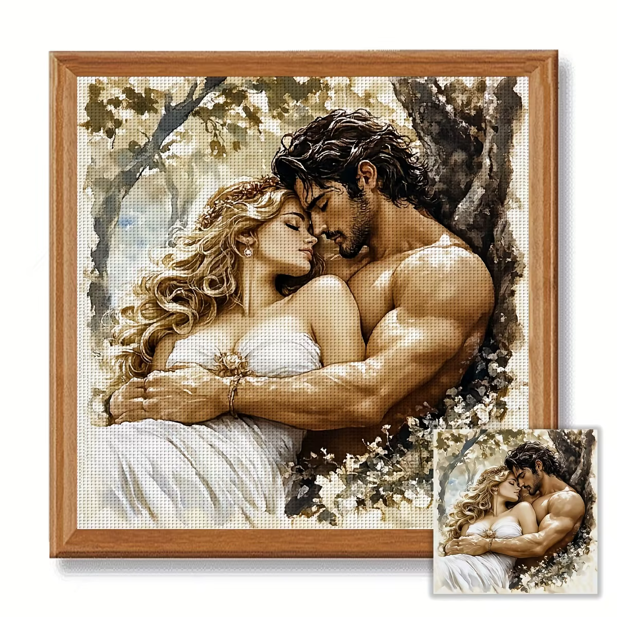 1 ensemble 40x40cm [15.7x15.7 pouces//50x50cm19.7x19.7 pouces] kit de point de croix sans cadre d'amour