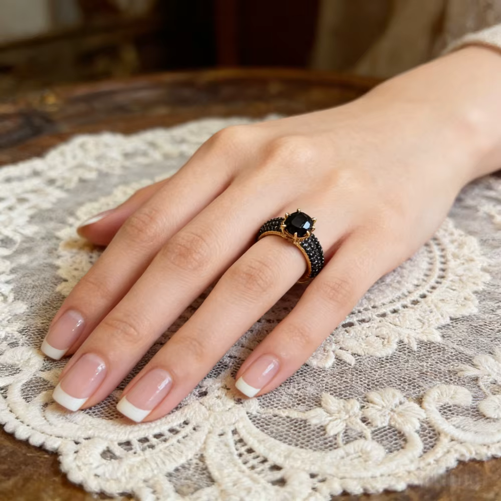 Ensemble de bagues de luxe plaquées or pour femmes