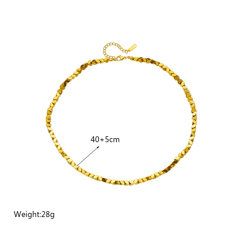 DIEYURO 316L acier inoxydable couleur or géométrique superposition Collier pour femmes filles chaîne rétro Simple
