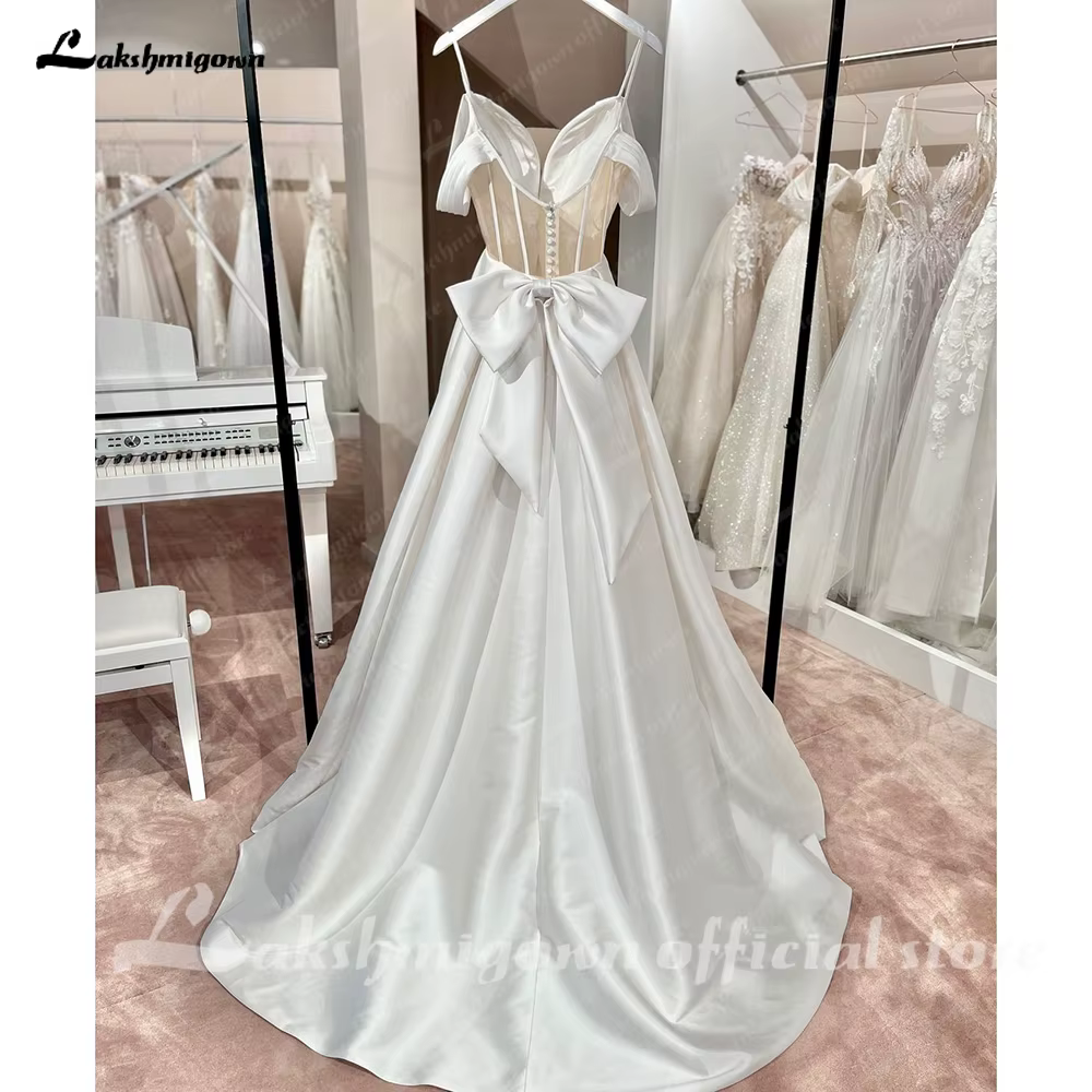 Yanshmigown-Robes de mariée A-ligne de luxe pour femmes