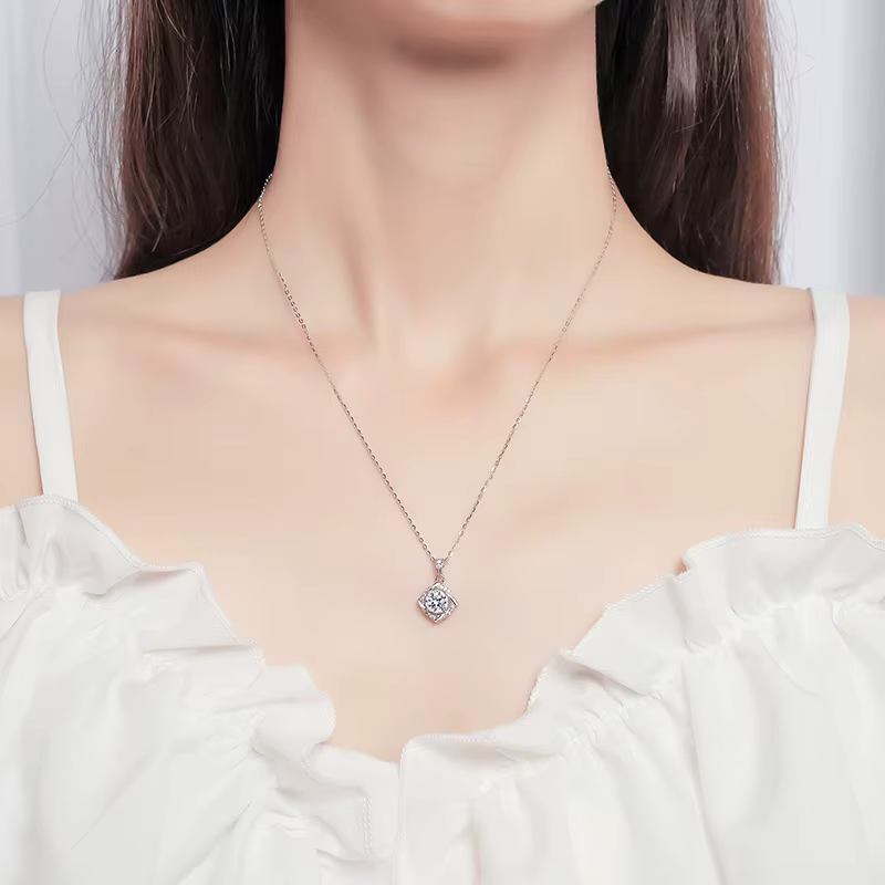 PomerceJelly-Collier Moissanite pour Femme