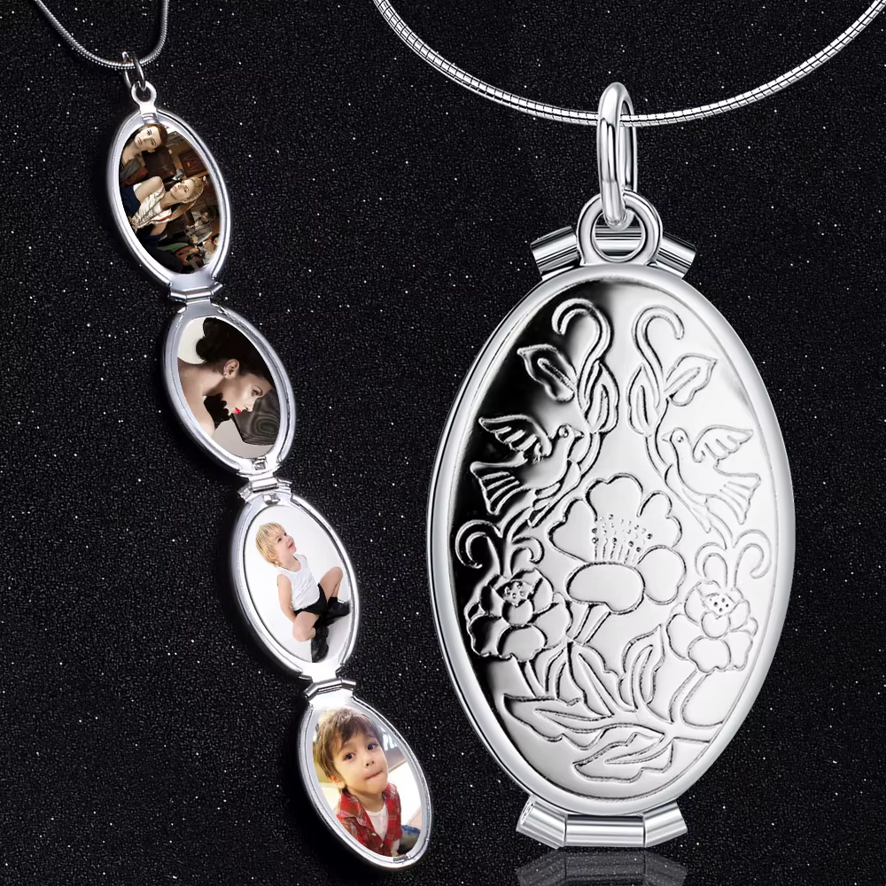 Collier pendentif médaillon mémoire cadre photo pour femme