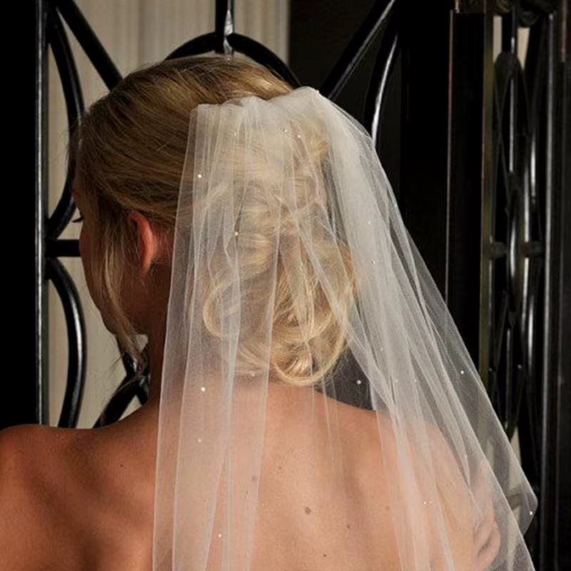 Voile de Patients de Mariage Élégant avec Perles