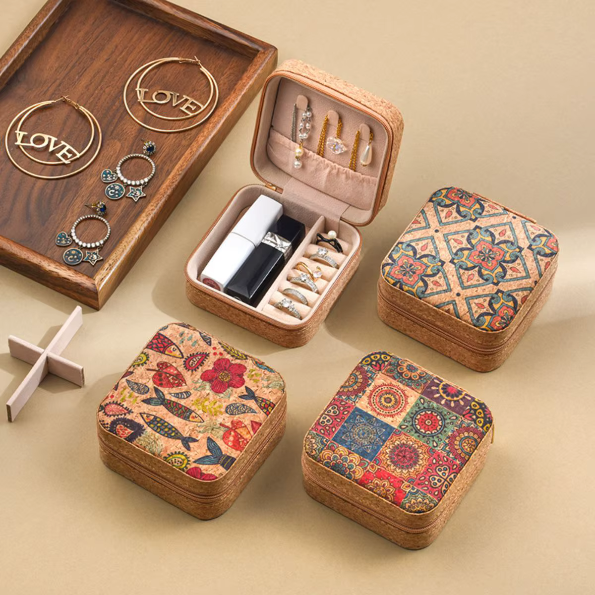 Mini boîte de rangement portable pour bijoux