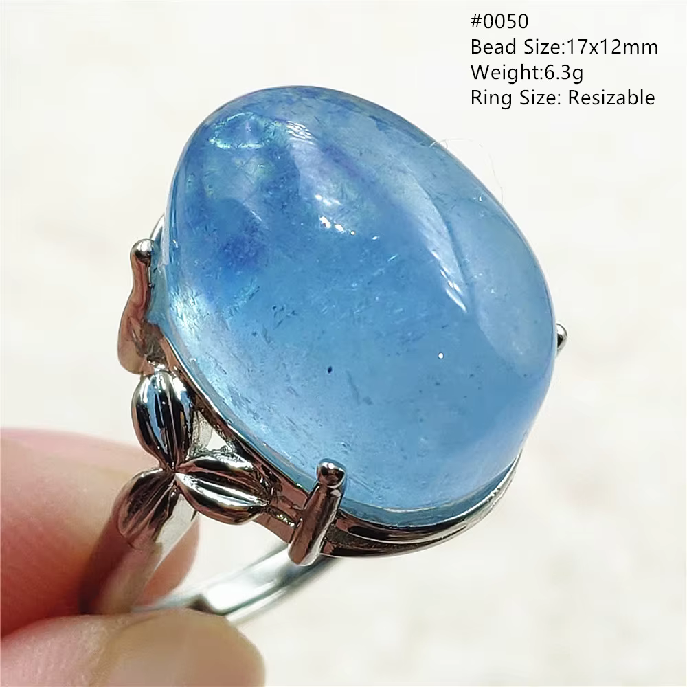 Bague Aigue-Marine Bleu Naturel