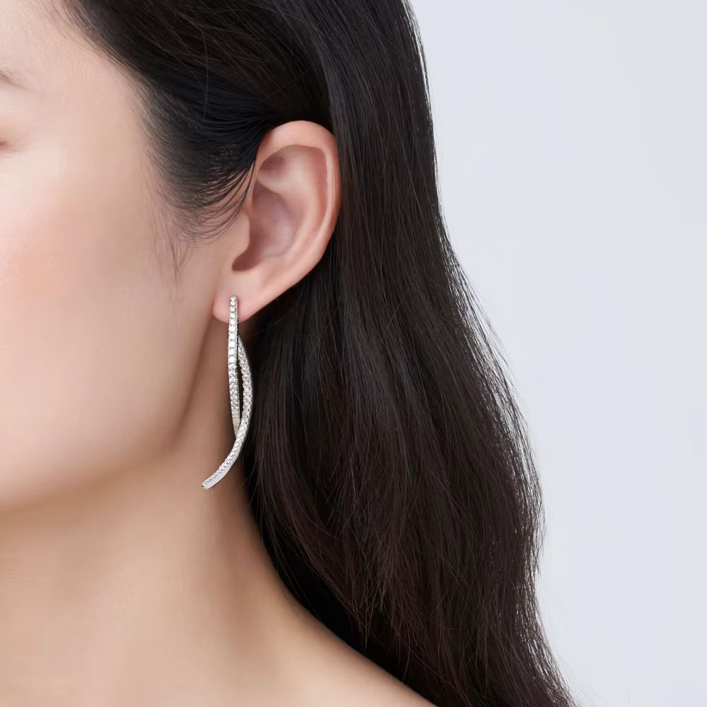 Fine Jewelry – boucles d'oreilles scintillantes en argent Sterling 925