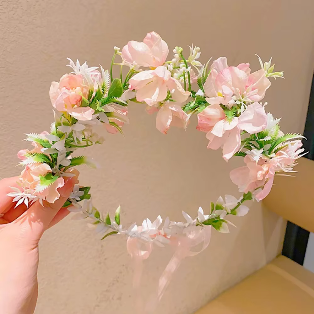 Fille couronnes de fleurs guirlande couronne diadème mariage Baroque bandeau cheveux fleur