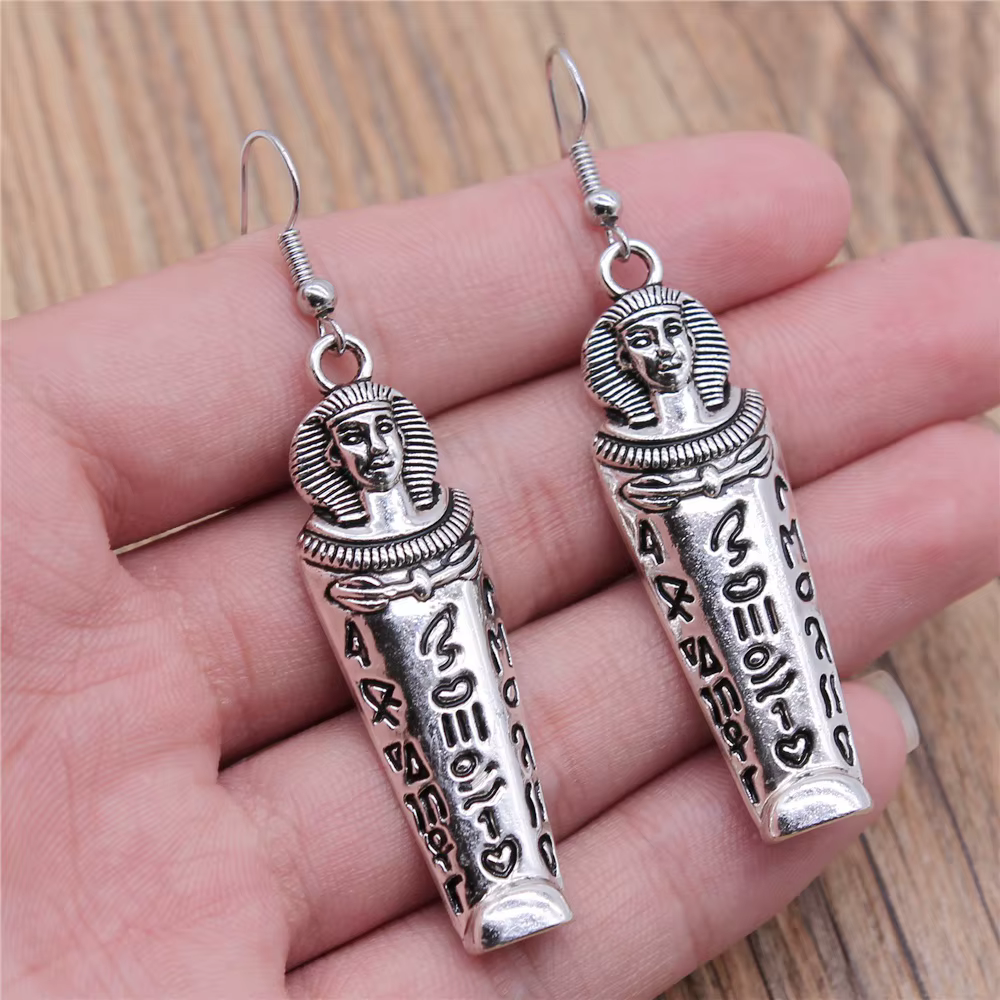 Boucles d'oreilles pendantes en argent antique vintage pour femmes
