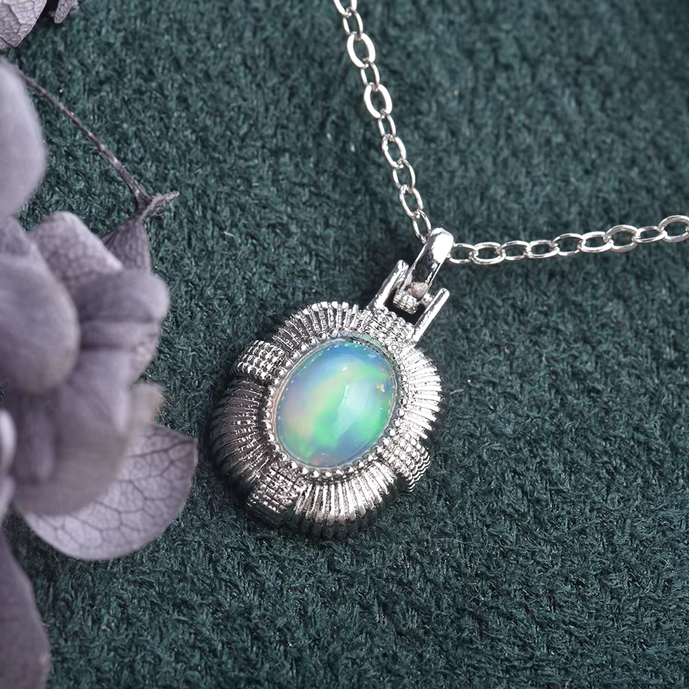 Collier avec pendentif naren opale pour femme et fille