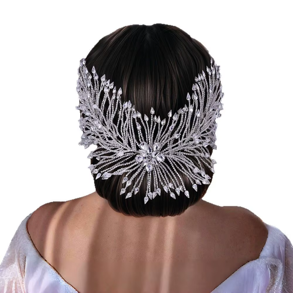 Accessoires de cheveux de mariée créatifs faits à la main en diamant