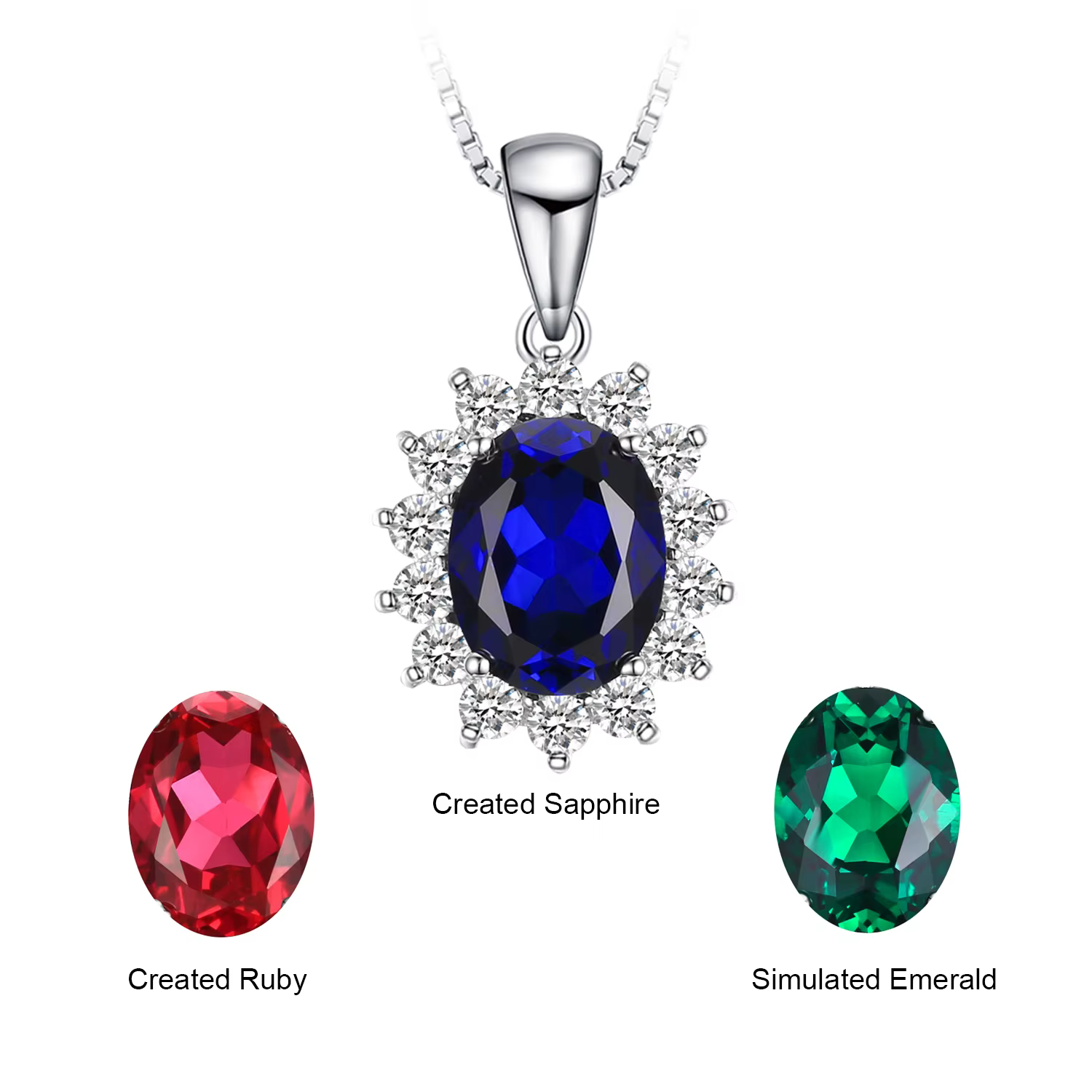 Collier pendentif princesse Diana en argent Sterling 925