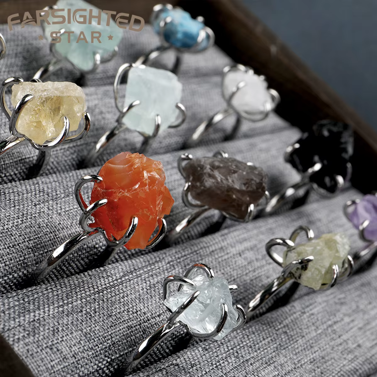 Bague en cristal de taille réglable pour femme