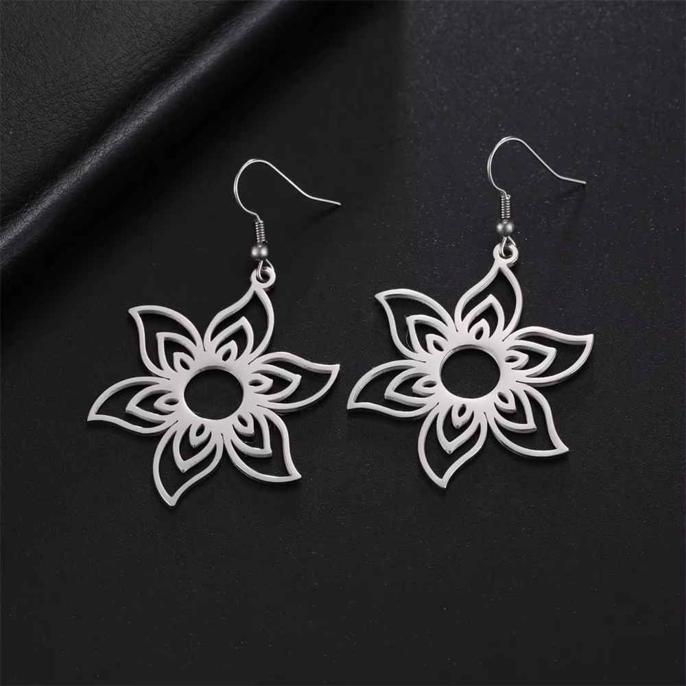 Boucles d'oreilles pendantes à fleurs éternelles